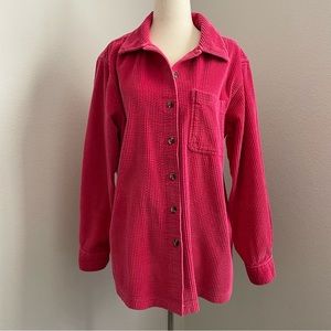 L.L. Bean Corduroy Button Down Shirt Pink Medium